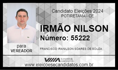 Candidato IRMÃO NILSON 2024 - POTIRETAMA - Eleições