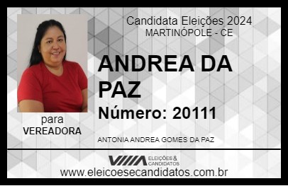 Candidato ANDREA DA PAZ 2024 - MARTINÓPOLE - Eleições