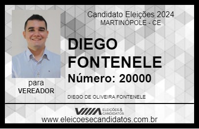 Candidato DIEGO FONTENELE 2024 - MARTINÓPOLE - Eleições