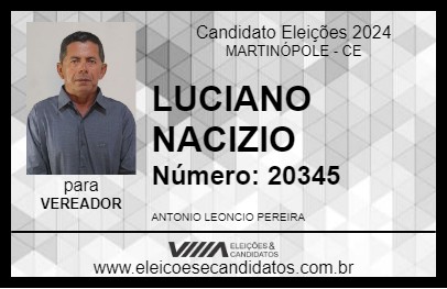 Candidato LUCIANO NACIZIO 2024 - MARTINÓPOLE - Eleições