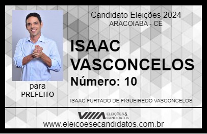 Candidato ISAAC VASCONCELOS 2024 - ARACOIABA - Eleições