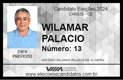 Candidato WILAMAR PALACIO 2024 - CARIÚS - Eleições