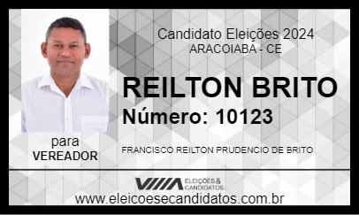 Candidato REILTON BRITO 2024 - ARACOIABA - Eleições