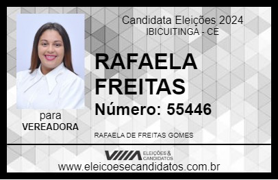 Candidato RAFAELA FREITAS 2024 - IBICUITINGA - Eleições