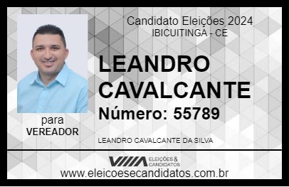 Candidato LEANDRO CAVALCANTE 2024 - IBICUITINGA - Eleições