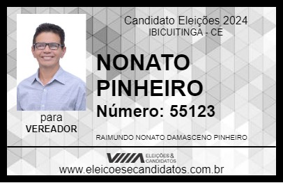 Candidato NONATO PINHEIRO 2024 - IBICUITINGA - Eleições