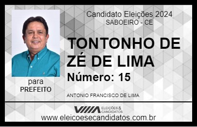 Candidato TONTONHO DE ZÉ DE LIMA 2024 - SABOEIRO - Eleições