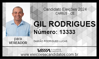 Candidato GIL RODRIGUES 2024 - CARIÚS - Eleições