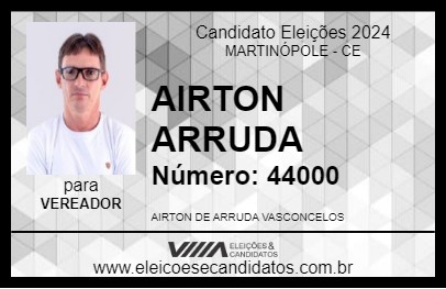 Candidato AIRTON ARRUDA 2024 - MARTINÓPOLE - Eleições