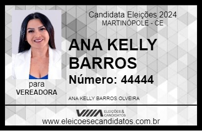 Candidato ANA KELLY BARROS 2024 - MARTINÓPOLE - Eleições