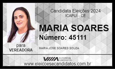 Candidato MARIA SOARES 2024 - ICAPUÍ - Eleições