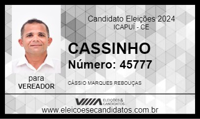 Candidato CASSINHO 2024 - ICAPUÍ - Eleições