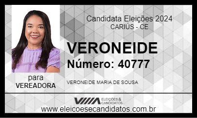 Candidato VERONEIDE 2024 - CARIÚS - Eleições