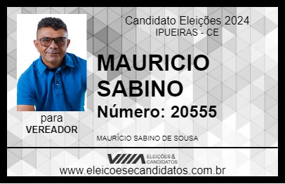 Candidato MAURICIO SABINO 2024 - IPUEIRAS - Eleições