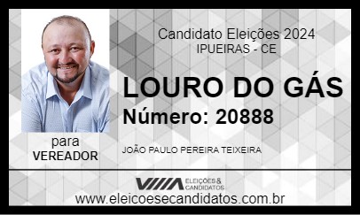 Candidato LOURO DO GÁS 2024 - IPUEIRAS - Eleições