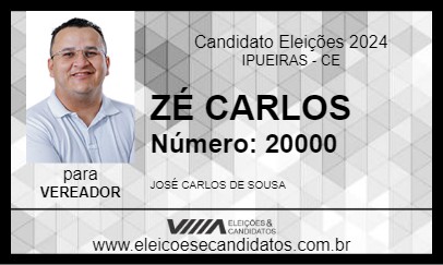 Candidato ZÉ CARLOS 2024 - IPUEIRAS - Eleições