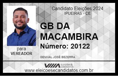 Candidato GB DA MACAMBIRA 2024 - IPUEIRAS - Eleições