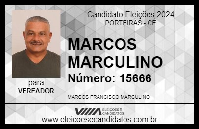 Candidato MARCOS MARCULINO 2024 - PORTEIRAS - Eleições