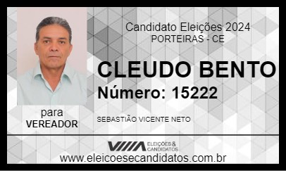 Candidato CLEUDO BENTO 2024 - PORTEIRAS - Eleições