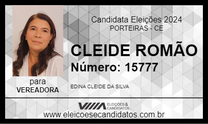 Candidato CLEIDE ROMÃO 2024 - PORTEIRAS - Eleições