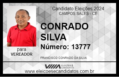 Candidato CONRADO SILVA 2024 - CAMPOS SALES - Eleições