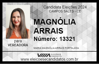 Candidato MAGNÓLIA ARRAIS 2024 - CAMPOS SALES - Eleições