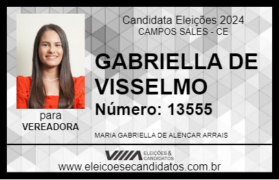 Candidato GABRIELLA DE VISSELMO 2024 - CAMPOS SALES - Eleições