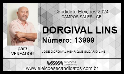 Candidato DORGIVAL LINS 2024 - CAMPOS SALES - Eleições