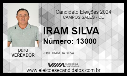 Candidato IRAM SILVA 2024 - CAMPOS SALES - Eleições