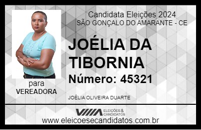 Candidato JOÉLIA DA TIBORNIA 2024 - SÃO GONÇALO DO AMARANTE - Eleições