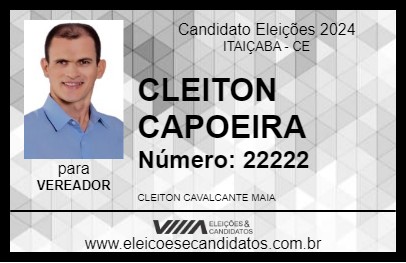 Candidato CLEITON CAPOEIRA 2024 - ITAIÇABA - Eleições