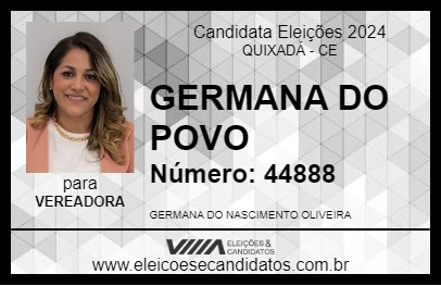 Candidato GERMANA DO POVO 2024 - QUIXADÁ - Eleições