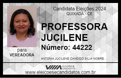 Candidato PROFESSORA JUCILENE 2024 - QUIXADÁ - Eleições