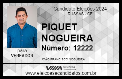 Candidato PIQUET NOGUEIRA 2024 - RUSSAS - Eleições