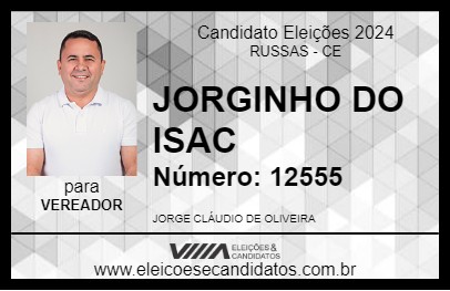 Candidato JORGINHO DO ISAC 2024 - RUSSAS - Eleições