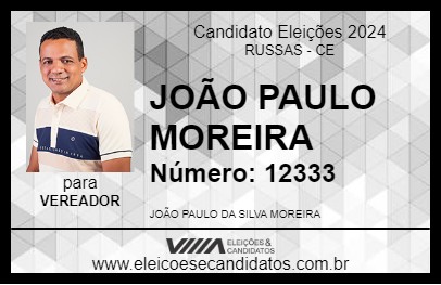 Candidato JOÃO PAULO MOREIRA 2024 - RUSSAS - Eleições