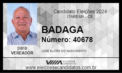 Candidato BADAGA 2024 - ITAREMA - Eleições