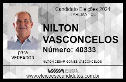 Candidato NILTON VASCONCELOS 2024 - ITAREMA - Eleições