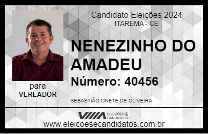 Candidato NENEZINHO DO AMADEU 2024 - ITAREMA - Eleições