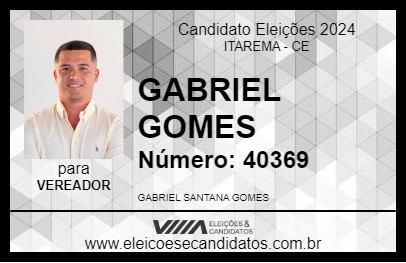 Candidato GABRIEL GOMES 2024 - ITAREMA - Eleições