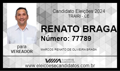 Candidato RENATO BRAGA 2024 - TRAIRI - Eleições