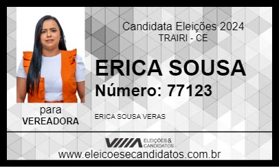 Candidato ERICA SOUSA 2024 - TRAIRI - Eleições