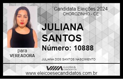 Candidato JULIANA SANTOS 2024 - CHOROZINHO - Eleições