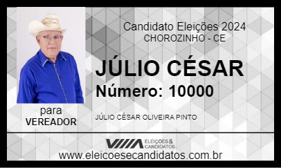 Candidato JÚLIO CÉSAR 2024 - CHOROZINHO - Eleições