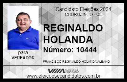 Candidato REGINALDO HOLANDA 2024 - CHOROZINHO - Eleições