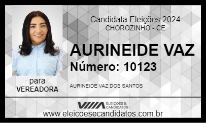 Candidato AURINEIDE VAZ 2024 - CHOROZINHO - Eleições