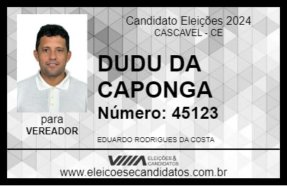 Candidato DUDU DA CAPONGA 2024 - CASCAVEL - Eleições