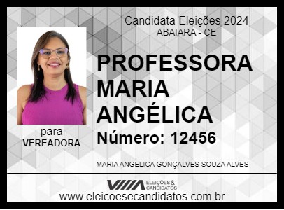 Candidato PROFESSORA MARIA ANGÉLICA 2024 - ABAIARA - Eleições