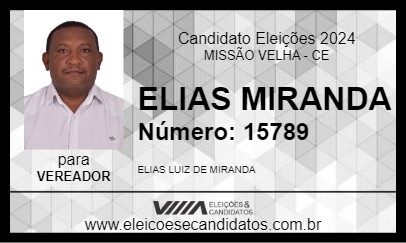 Candidato ELIAS MIRANDA 2024 - MISSÃO VELHA - Eleições