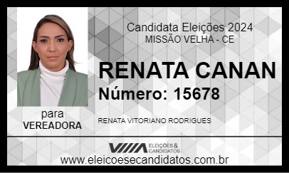 Candidato RENATA CANAN 2024 - MISSÃO VELHA - Eleições